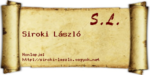 Siroki László névjegykártya